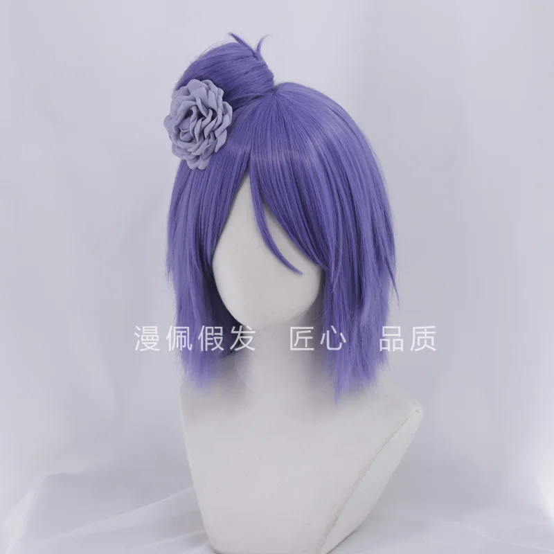 Manpe การกระทําจริง Xiao Nan cos วิกผมตัดหน้าสั้นหักหน้าม้า + กระเป๋าผม + กิ๊บดอกไม้ฮาโลวีนเครื่องแต่งกายวิกผมอุปกรณ์ประกอบฉาก