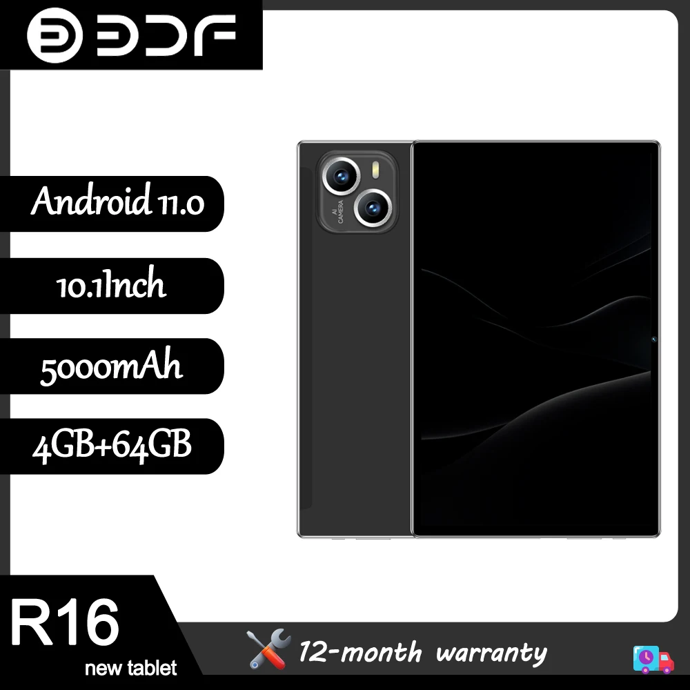 BDF New Tablet R16 10.1-Inch 5000mah Battery 1280 * 800 Resolution 4GB RAM 64GB ROM WIFI Support 3G Network Android 11.0