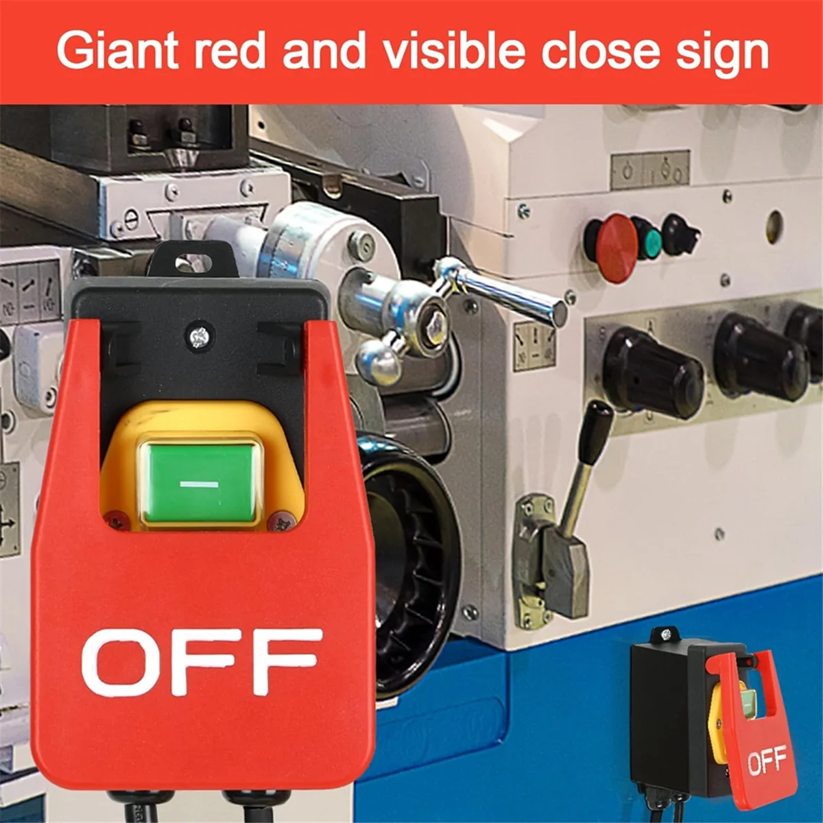 220V Single-Phase On/Off Switch, Safety Switch, Zero Voltage Switch with Socket, Emergency Off Switch EU Plug DY