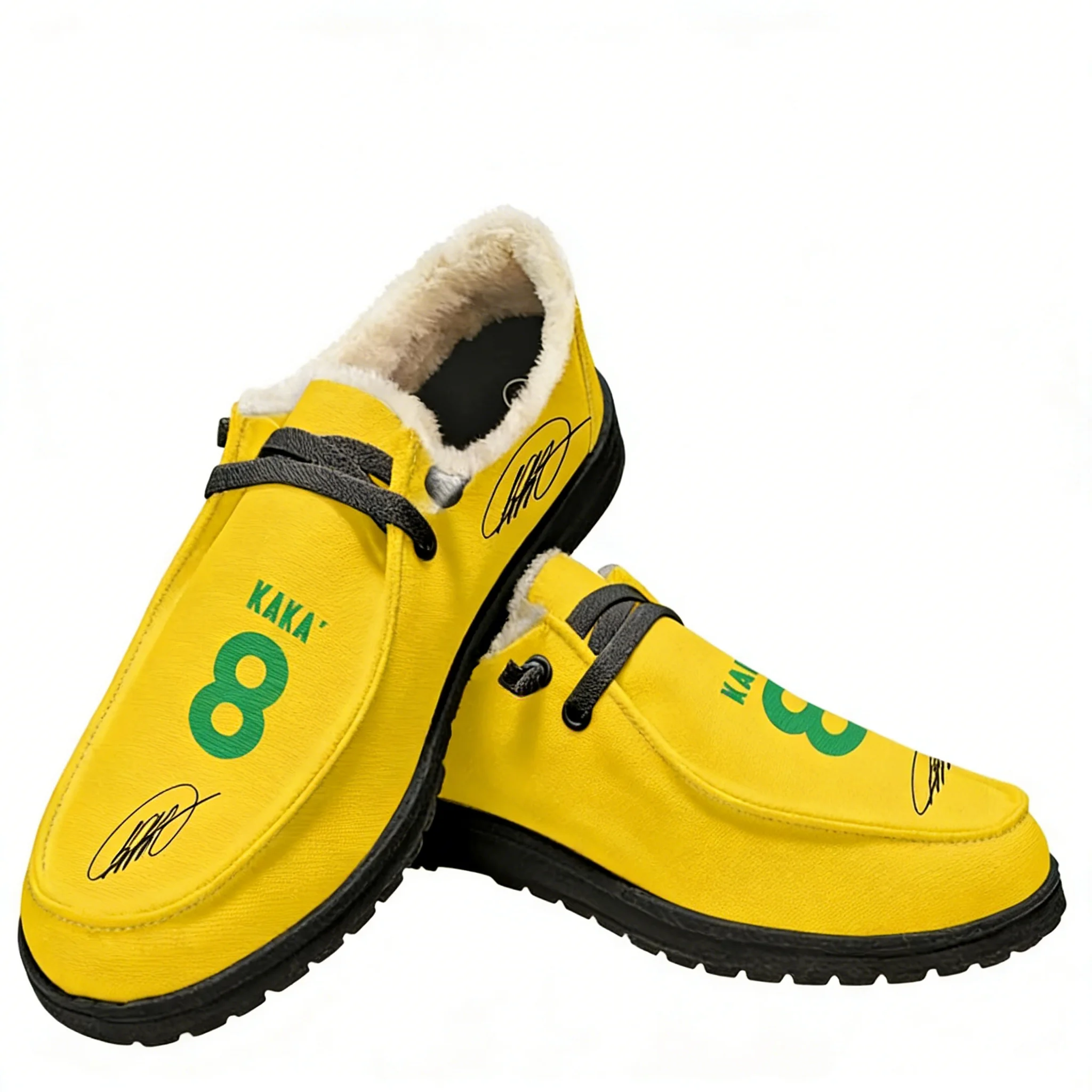 

Kaka No.22 Plush Loafers Men Woman Youth Casual Flat Shoes Brazil Soccer Star Keep Warm Footwear Custom Made Shoe Black