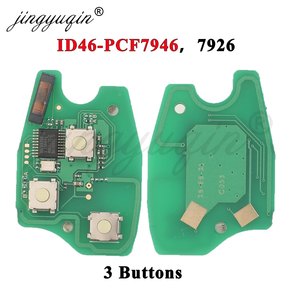 Jingyuqin 2 / 3BTN placa de circuito de llave remota de coche para Renault Clio Scenic Kangoo Megane PCF7946 / PCF7947 pcf7952E Chip