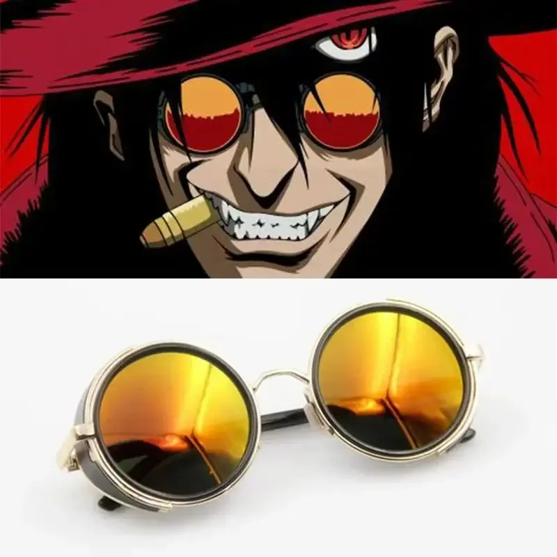 Aksesori Anime Cos Alucard Vampire Hunter Kacamata Cosplay Khusus Kacamata Hitam Oranye yi;4