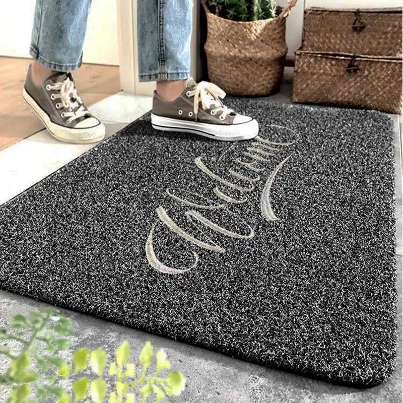 

Welcome Doormat Shoes Clean Door Mat 40x60cm Polyester Fiber Embroidered TPR Anti Slip Hallway Floor Carpet Rug Home Decoration