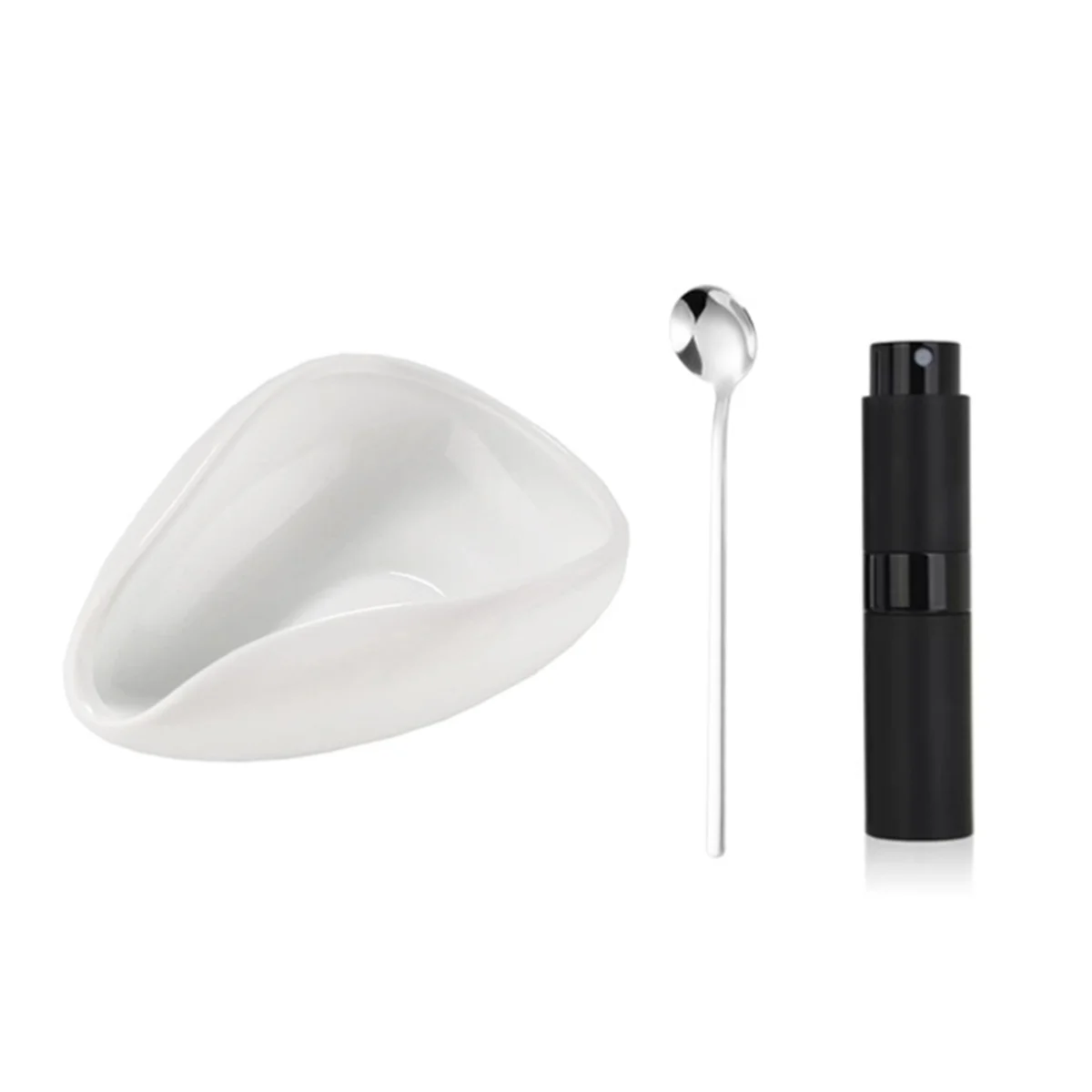 Taza dosificadora de granos de café, botella pulverizadora RDT y cuchara, Juego de 3 piezas, accesorios de barra de café, vasos dosificadores de cerámica blancos