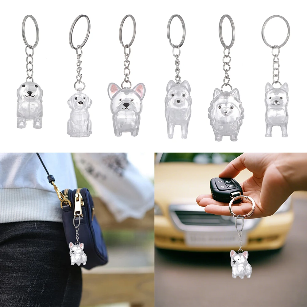 Transparent Dog Fur Storage Pendant Fur Storage Capsule Cute Portable Souvenirs Keychain DIY Accessories Pet Hair Container