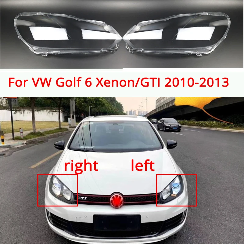 Car Headlight Lampshade For VW Golf 6 Xenon/GTI 2010-2013 Transparent Cover Headlight Shell Lampshade Lens Head light glass