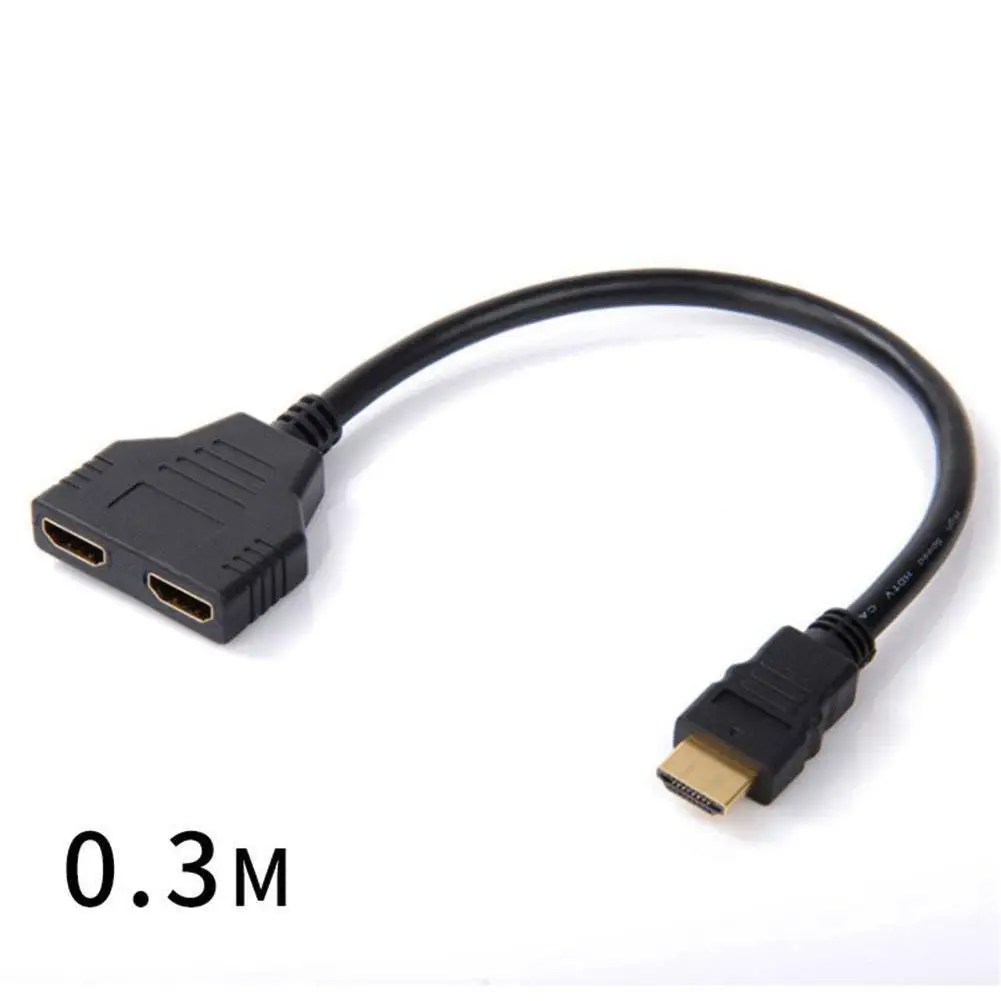 HD 4K HDMI Splitter Dual Port 1 in 2 Out Cable Male To Female HDTV Adapter For Laptop TV Box Monitor HDMI-Compatible Splitter - view 2