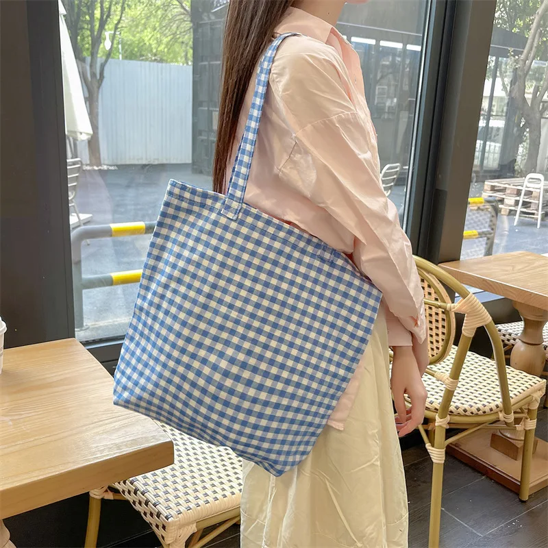 

YIFAN Retro Plaid Women's Shoulder Bags Simple Commuter Ladies Underarm Bag Casual Portable Female Shopping Handbags Tote
