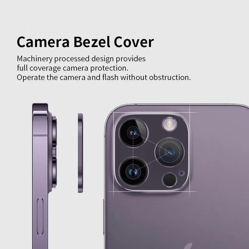 Protector de lente de cámara para iPhone 14 Pro/ProMax 2022, funda de aluminio antihuellas/antiarañazos, 14plus