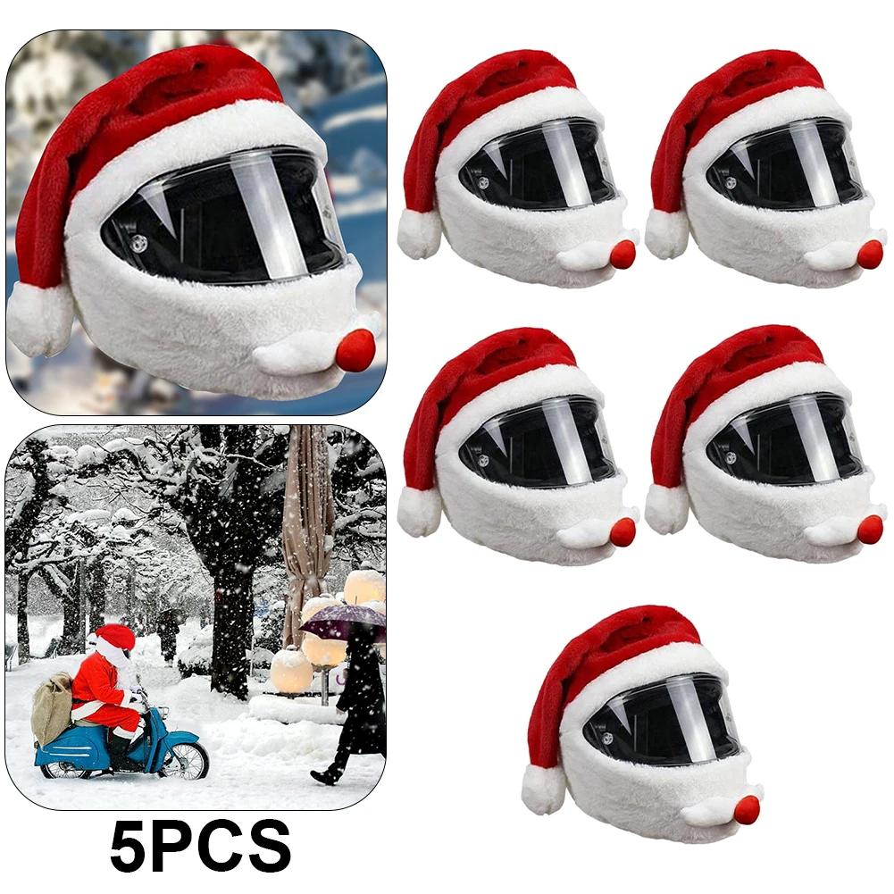 

Чехол для мотоциклетного шлема, рождественская шляпа Санта-Клауса, анфас, шапка Санта-Клауса, гоночная кепка, веселое рождественское украшение, подарочный чехол для шлема
