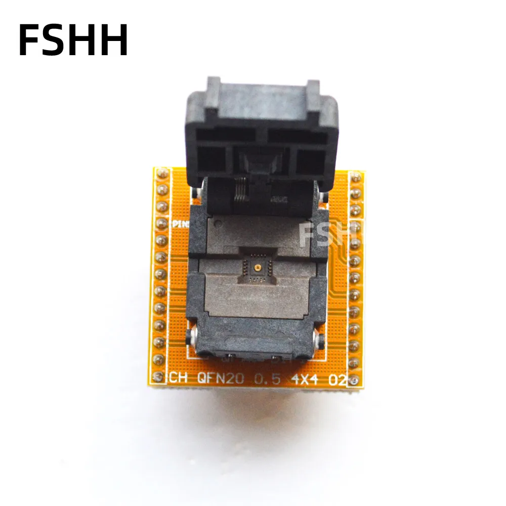 QFN20 to DIP20 Programmer Adapter QFN20 Adapter WSON20 DFN20 MLF20 test socket  Pitch 0.5mm size 4x4mm