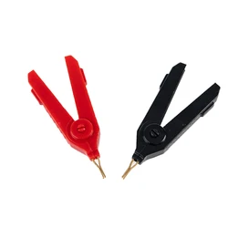 2pcs LCR-Plated Copper Alligator Clip Kelvin Four Clip Duckbill Clips Crocodile Adapter Plug Probe Clip for Pen Test lead Cable