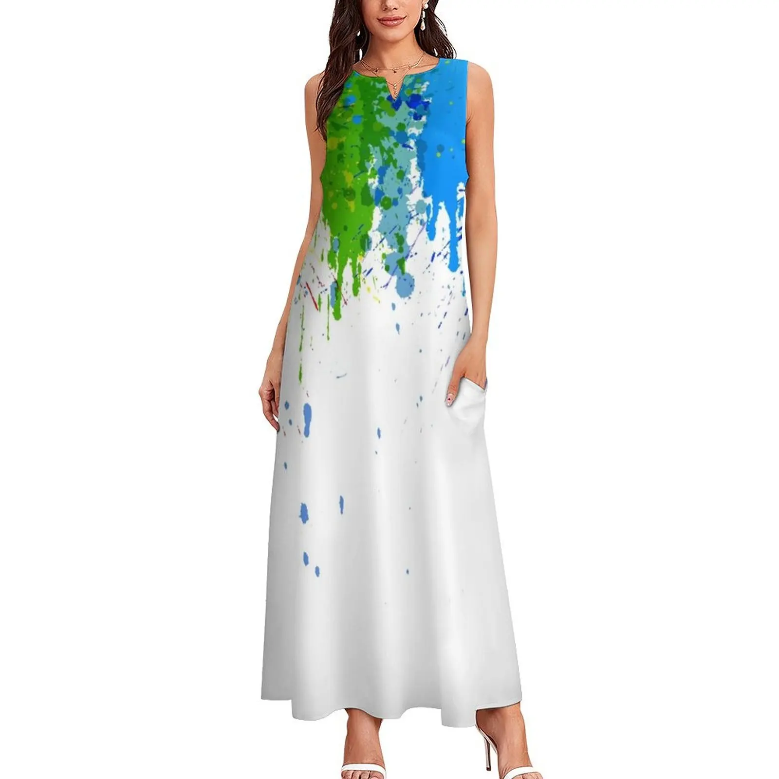 Dripping Paint Splash Long Dress clothes long dress women