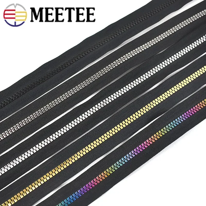 1/2Pcs 8# Resin Zipper 80cm Open End Long Zips with Rainbow Pull Decorative Zip Repair Kit Bag Clothes Jacket Sewing Accessories