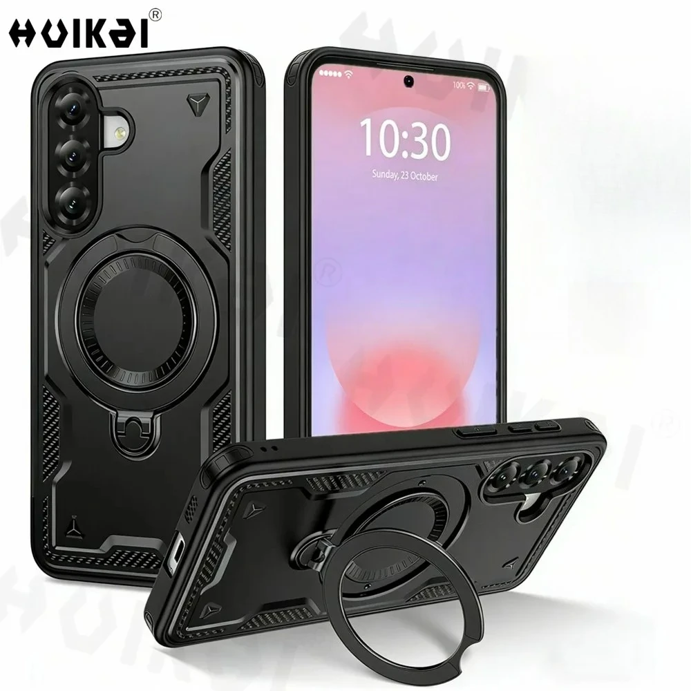 Für Samsung Galaxy A37 Samsung Galaxy A57 Hülle mit 360-Grad-Schutz ° Drehbarer Ringständer Stoßfeste Militärische Fallschutz-Handyhülle