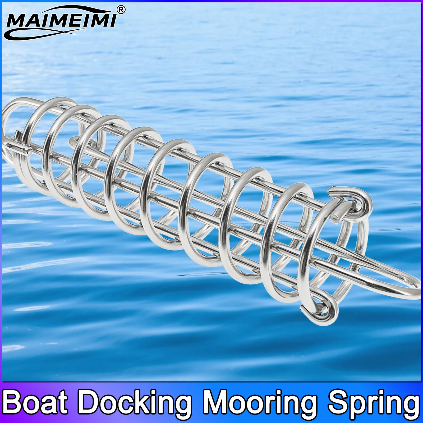 Ancla marina de acero inoxidable para barco, resorte de amarre, tensión de Cable, amortiguador de amarre para perro, amortiguador, 5mm x 270mm