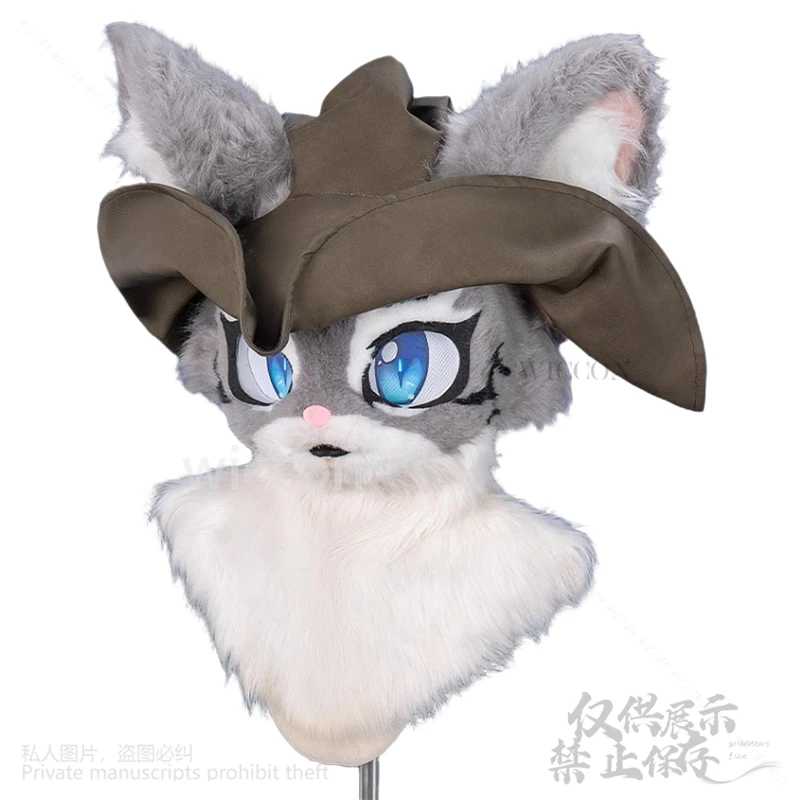 2 لون أنيمي الحيوان فروي تأثيري Furrsuit زي لطيف القراصنة فايكنغ نمط قبعة ريشة موحدة Kawaii الحلو دعوى مخصصة #6