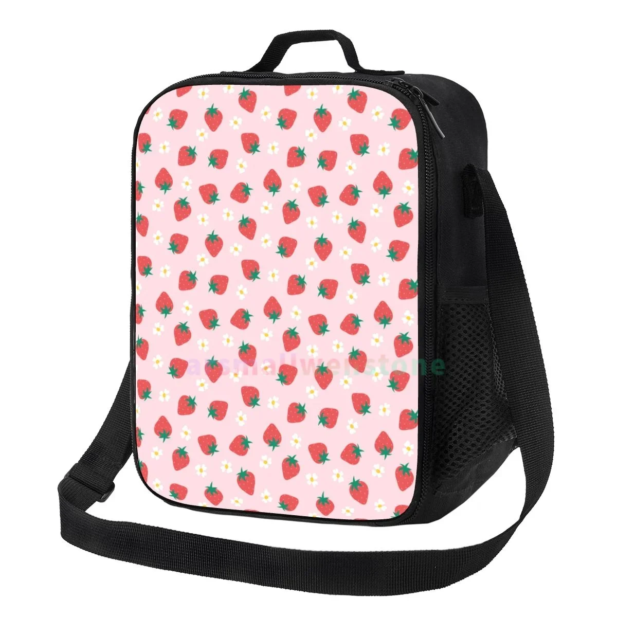 

Strawberry Lunch Bag Portable Thermal Insulated Lunch Box Picnic Multifunction Food Tote for Women