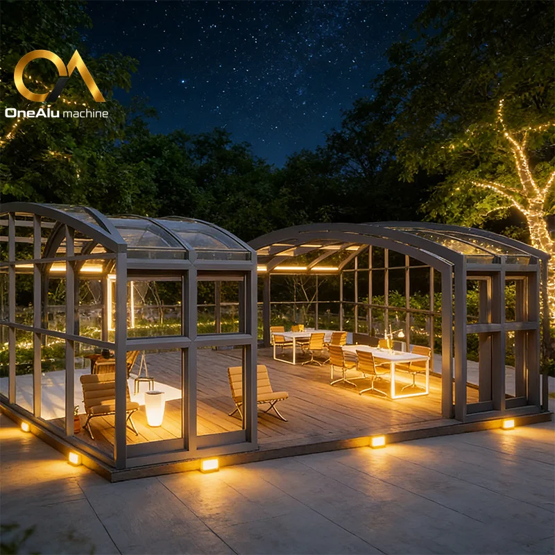 Luxury Folding Glass Sunroom Outdoor Aluminum Frame Patio Enclosure Garden Room Villa Gazebo Foldable Custom Size Weatherproof
