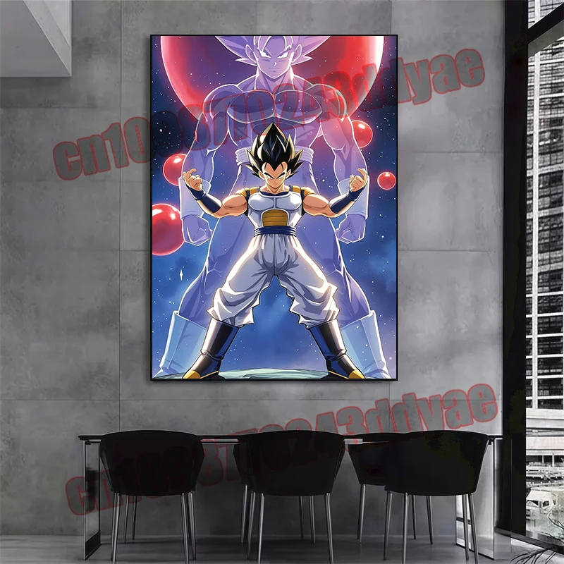Póster de Dragon Ball de Anime, pintura de Vegeta Wukong, lienzo impreso, decoración artística de pared de habitación, imágenes, Mural, decoración para sala de estar