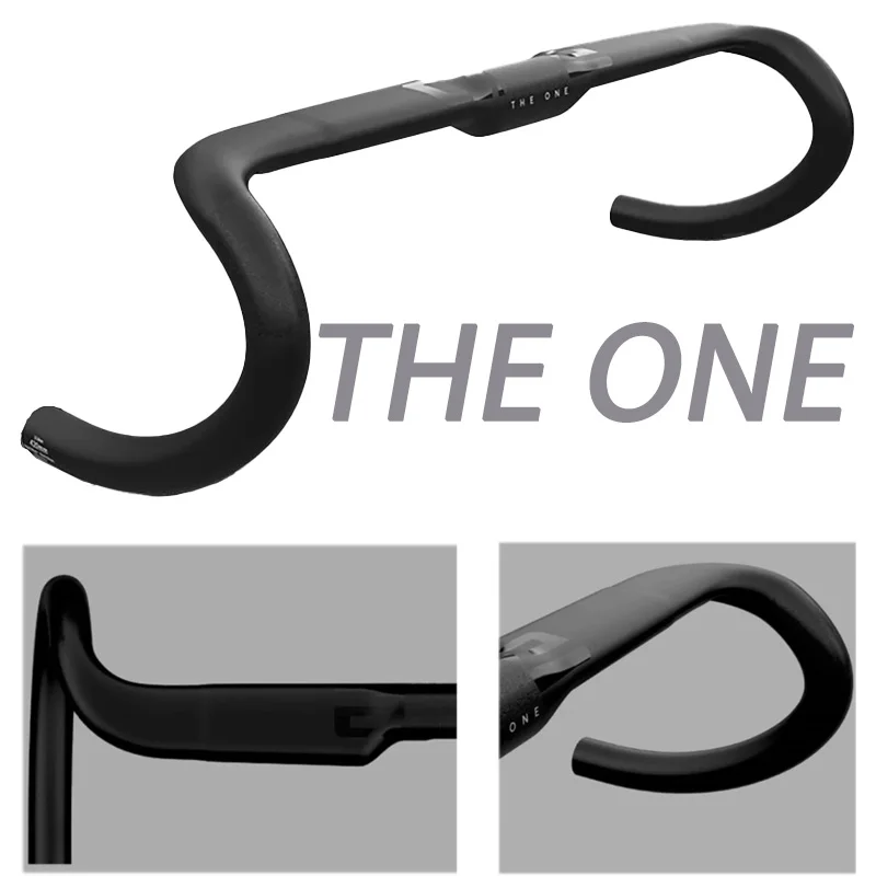 

THE ONE AERO Carbon Fiber Black Road Bike Handlebar Weight About 260g Width360/380/400/420MM for Road/Gravel HandleBar
