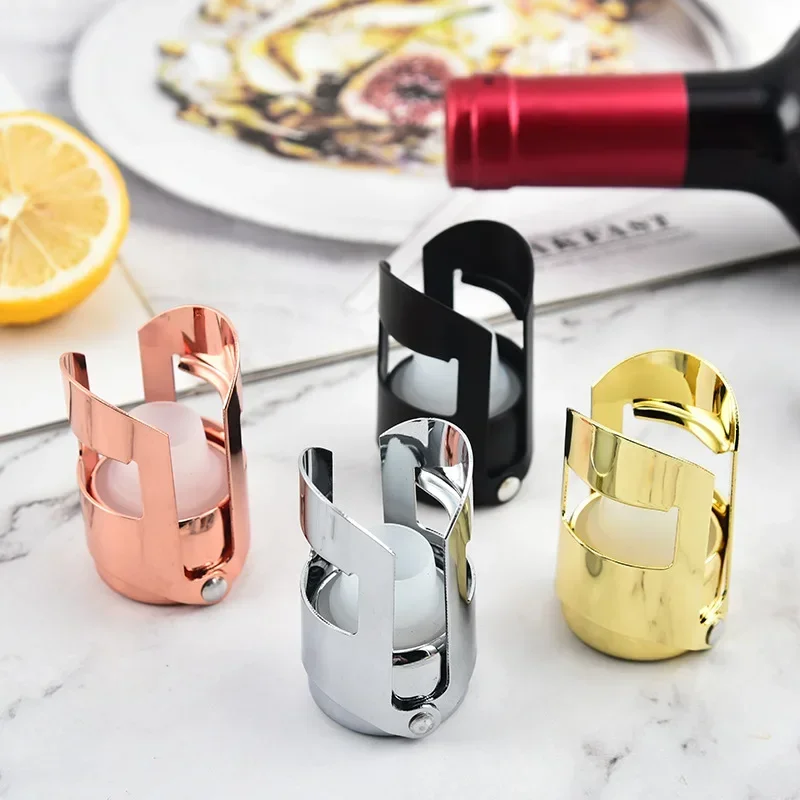 Stainless Steel Champagne Bottle Stopper Vacuum Sealed Sparkling Champagne Wine Bottle Saver Stopper Cap Bottle Opener Bar Tool