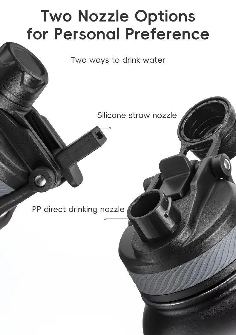 ROCKBROS 1,2L Isolierte Fahrrad-Trinkflasche Sport-Trinkflasche Rutschfest 304 Edelstahl Vakuum Kalt- und Heiß-Thermobecher – Detail 8