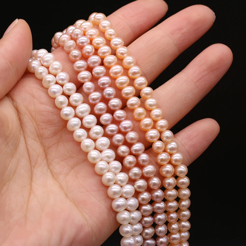 

5-5.5mm Natural Zhuji Freshwater Pearl Beads Loose Round Punch Bead for Jewelry Making Diy Necklace Bracelet Accessories