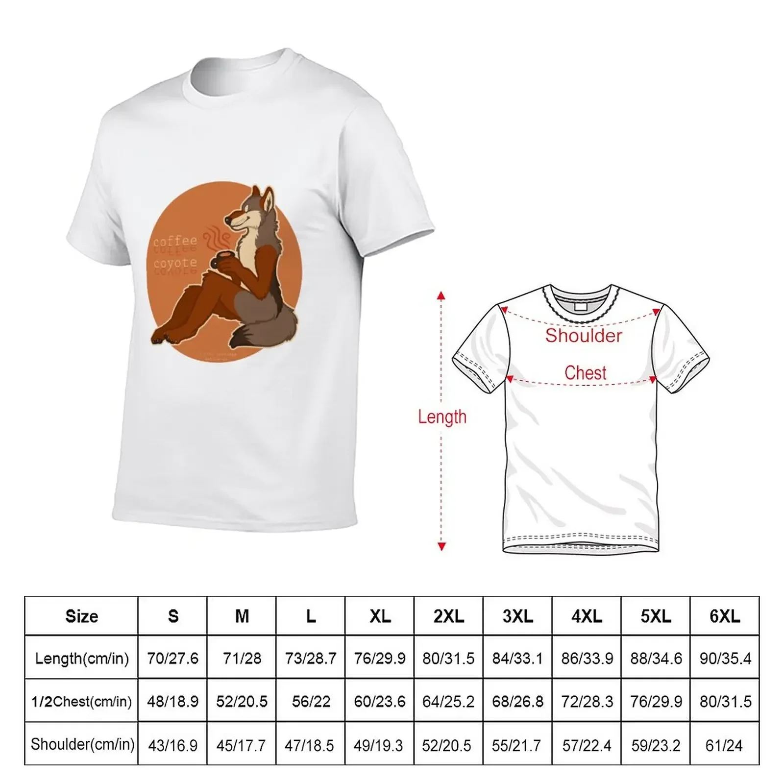 Coffee Coyote T-Shirt boys animal print summer tops mens funny t shirts Anime Graphic T-shirts for Men Clothing Women Tees