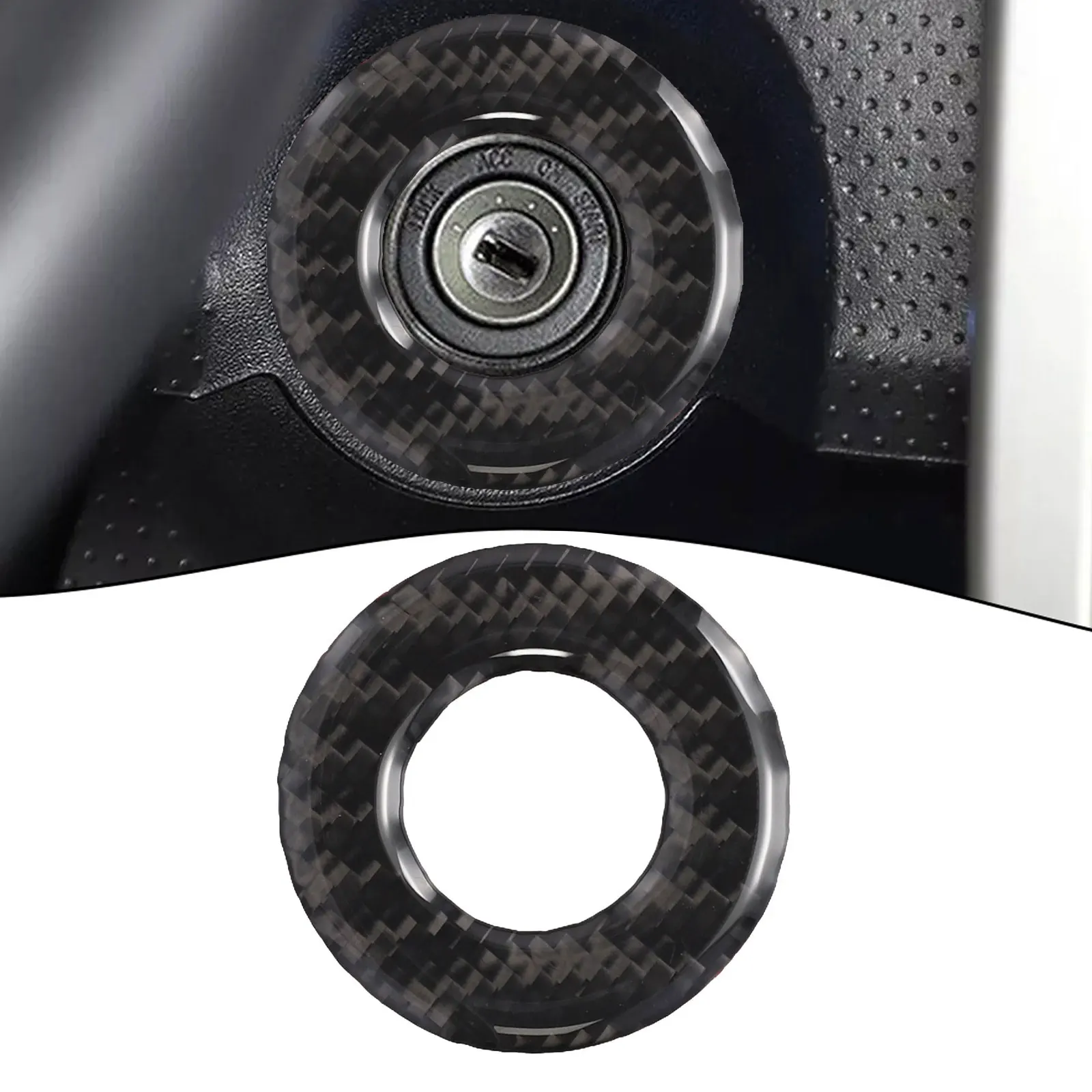 

Черное кольцо переключателя зажигания из углеродного волокна, эпоксидное покрытие, высококачественное углеродное волокно, хорошие текстуры, защита от царапин