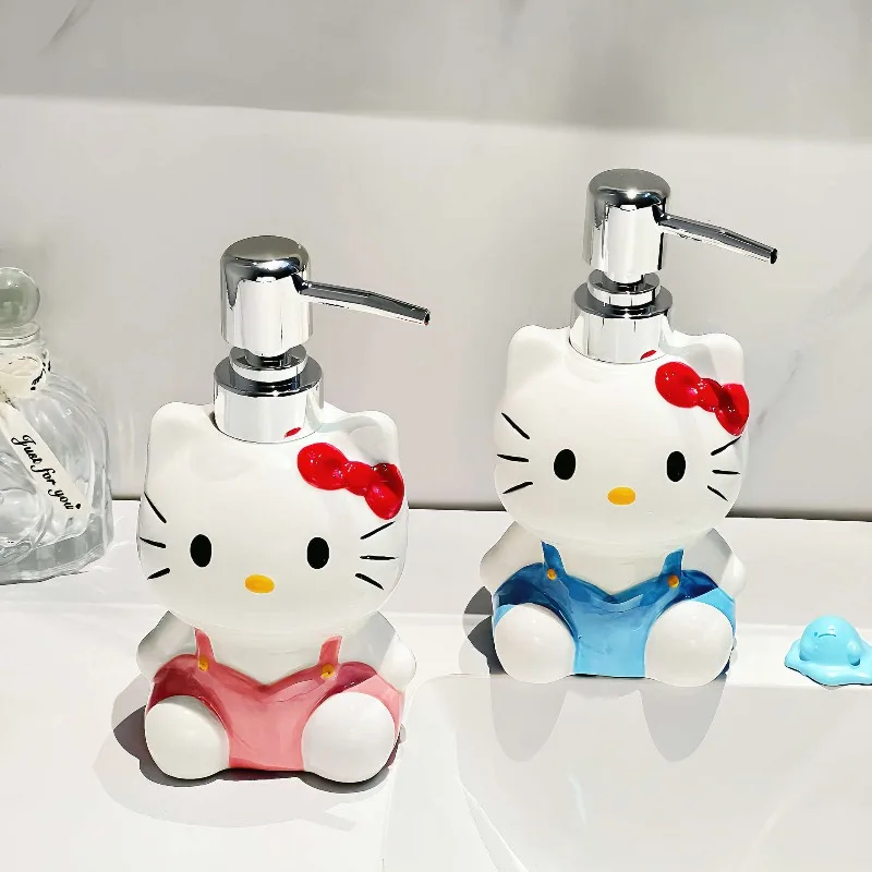 

340ml Hello Kitty Bottle Cute Women Accessories Kawaii Dormitory Home Toilet Hand Wash Bottle Shower Gel Press Bottle Wholesale