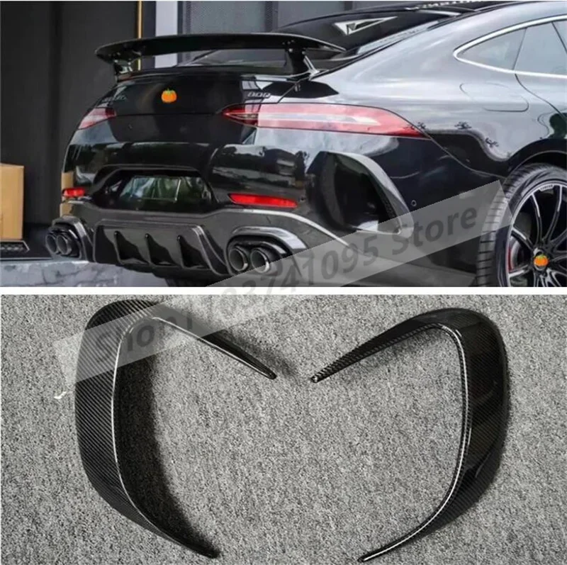 Carbon Fiber For Mercedes Benz AMG GT50 GT53 GT63 GT63S 2019-2024 typ Rear Trunk Bumper Lip Splitters Aprons Wind Knife Cover