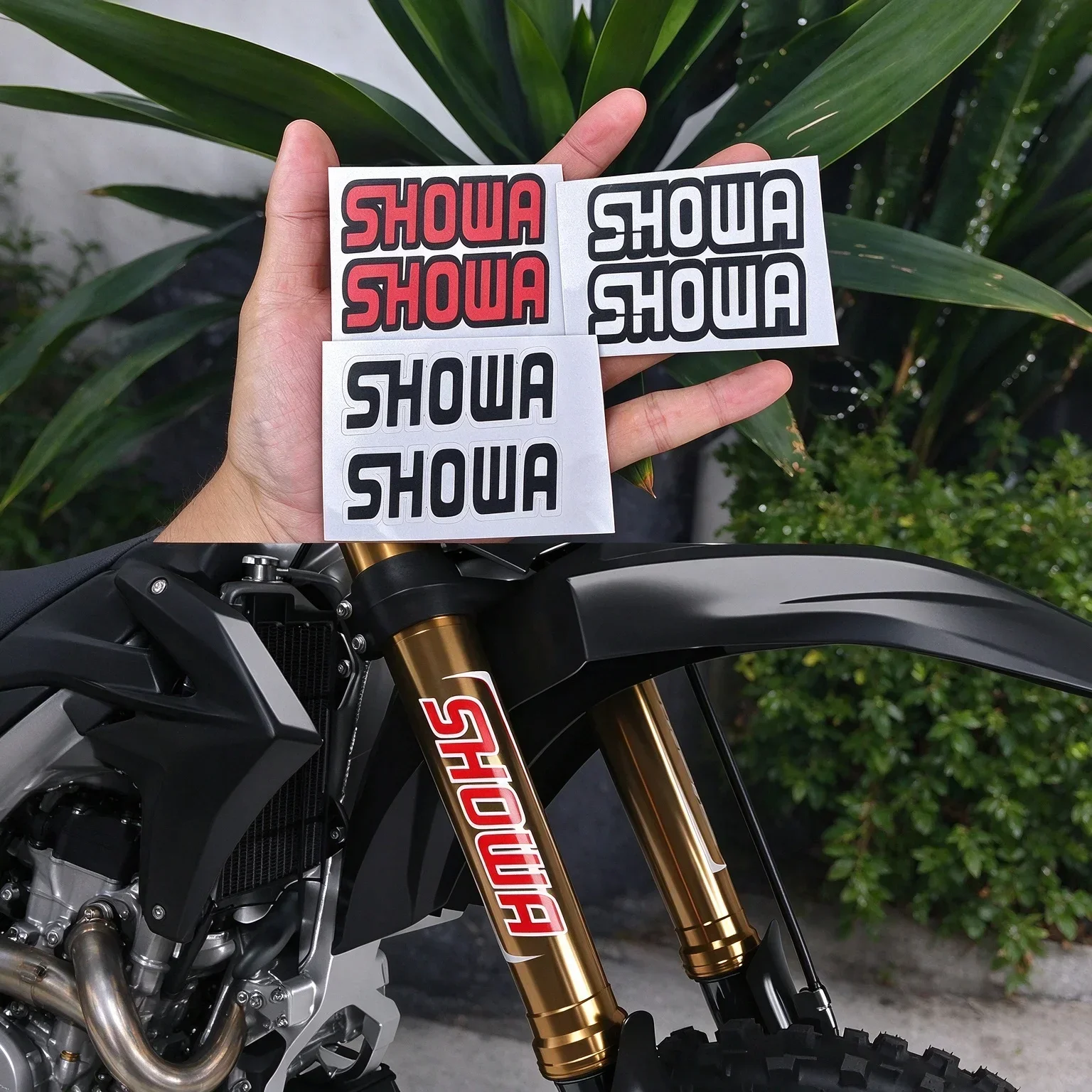 2PcsReflective Motocross Sticker, Motorcycle Front Fork Suspension Helmet Racing Decals, Off-road Bike Styling Decor Accessories
