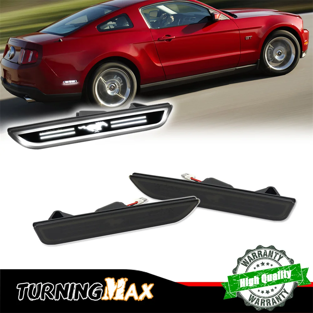 LED rosso/bianco con logo cavallo Paraurti posteriore per auto Luci di segnalazione laterali per Ford Mustang 2010-2021 Fender Flare Luci di