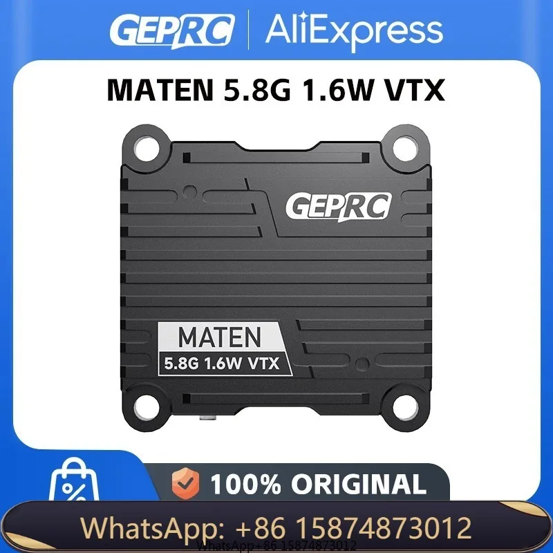 

GEPRC MATEN 5.8G 1.6W VTX 1600mW Transm itter Module IRC Tramp Built in Microphone 72 Channels for FPV Long Range Racing Dr one