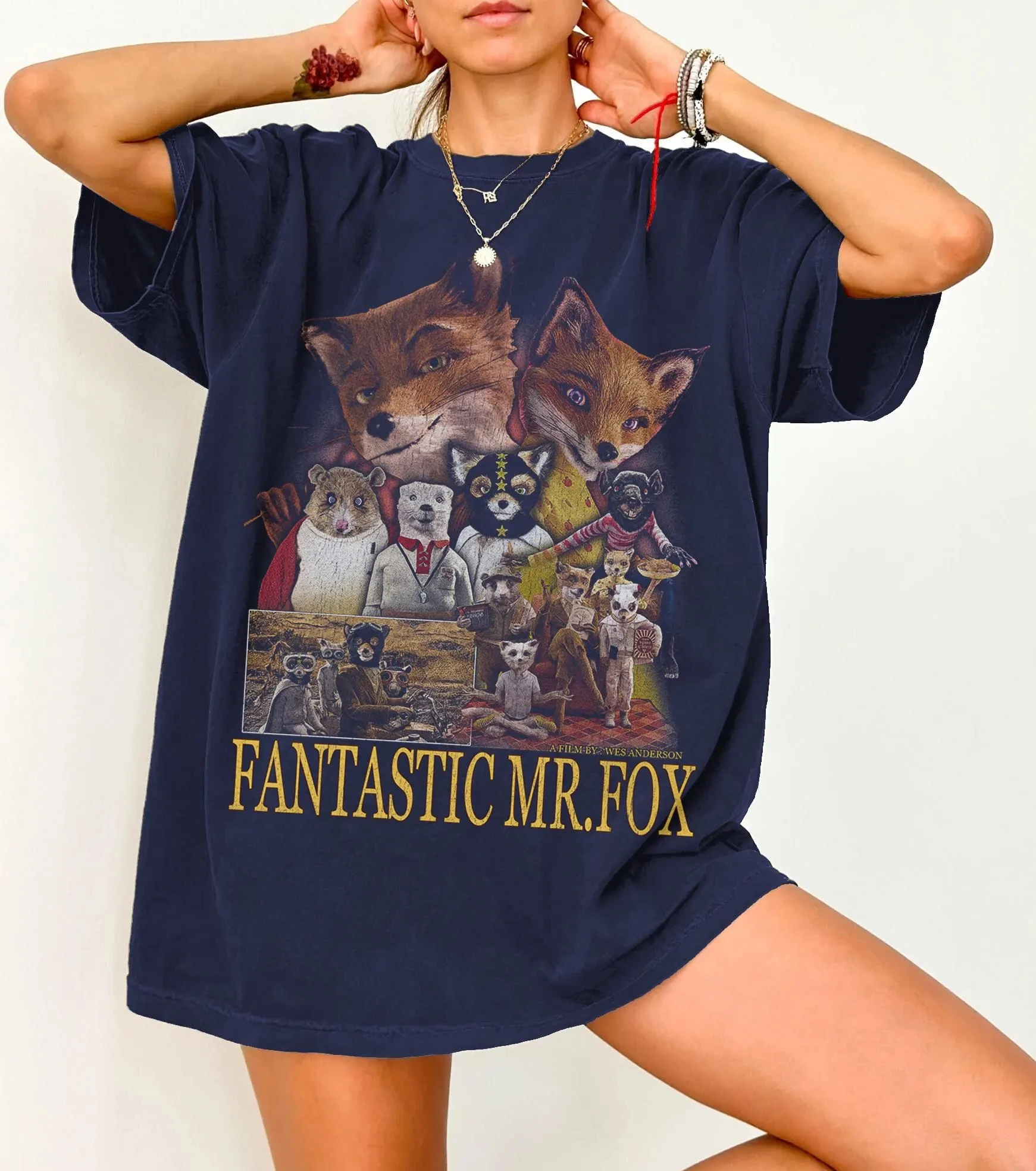 Fantastic Mr Fox Wes Anderson Movie Roald Dahl Mr Fox Wes Anderson Vintage Movie Shirt T-shirts Films