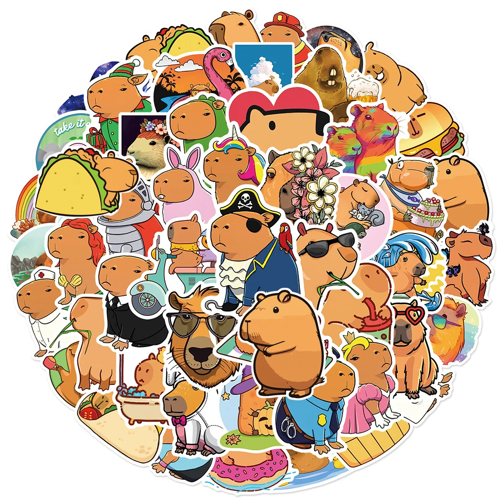 10/30/50 個かわいいカピバラアニメステッカー動物漫画ステッカースーツケースラップトップ電話日記車防水デカールおもちゃギフト