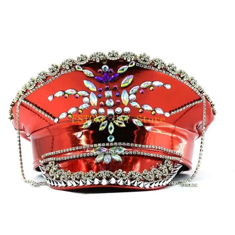 49MF Sombrero Marinero Unisex Traje Informal Sombrero complemento Sombrero Llamativo para Festivales música y