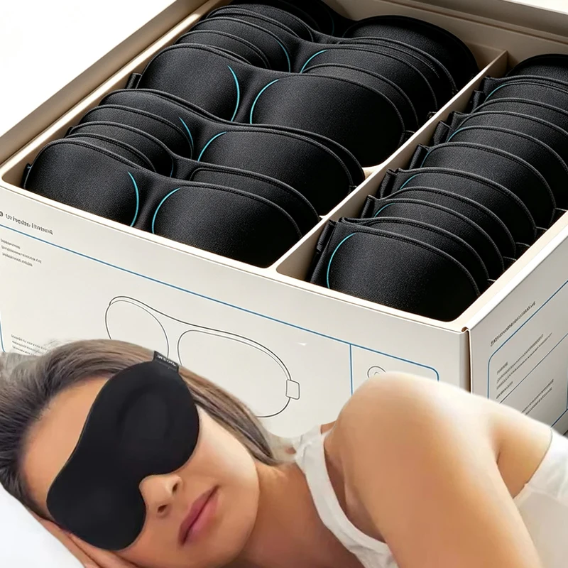 Masque de sommeil 3D portable, cache-yeux, bandeau pour les yeux, masque oculaire léger pour le voyage, patch de sommeil nocturne