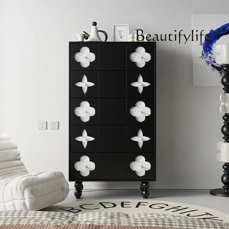 

Высококачественный шкаф для хранения с шестью ведрами Q Nordic, прикроватная тумбочка для спальни, боковой шкаф для хранения из французского массива дерева