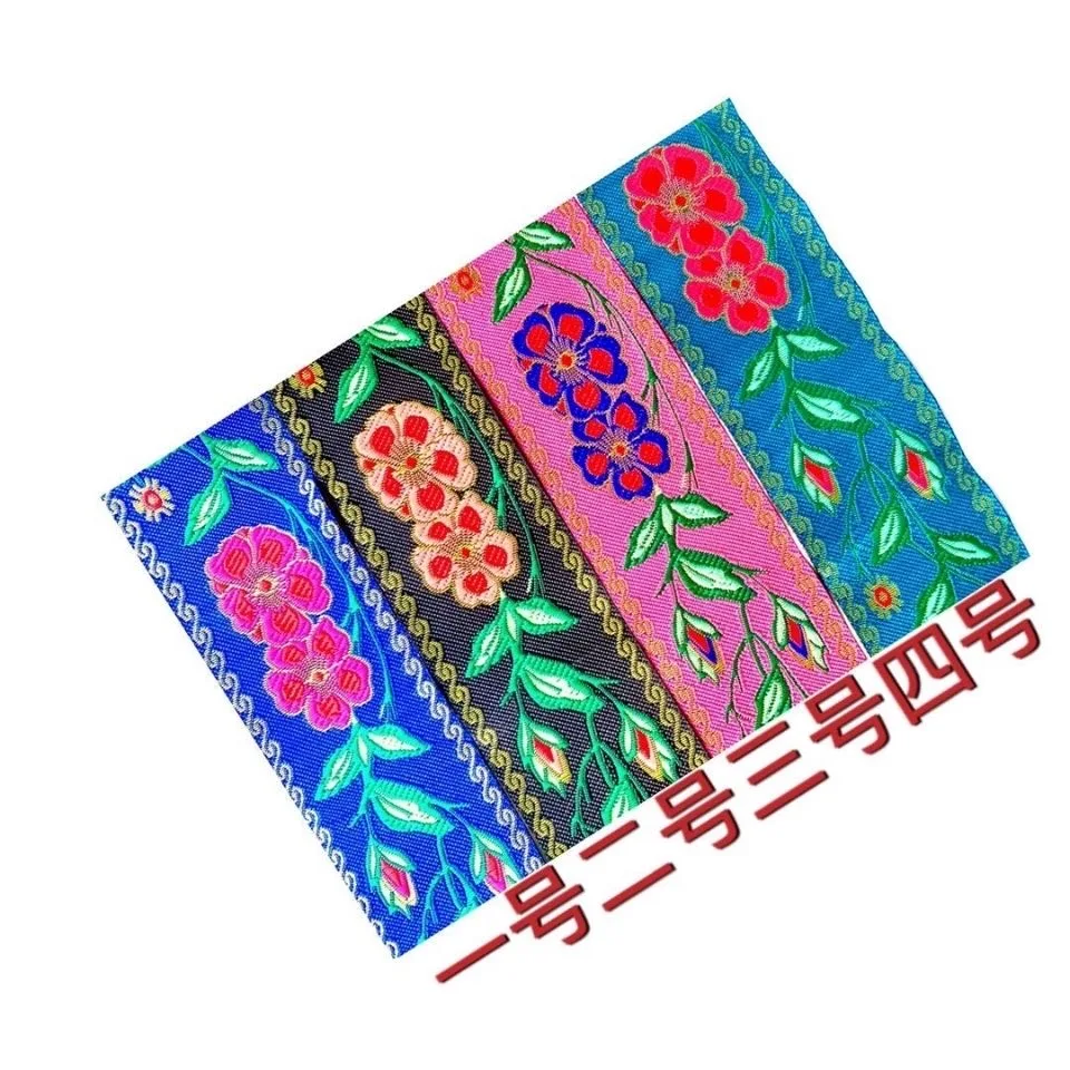 5 cm 7 Yards Jacquardband Gewebtes Gurtband Ethnischer Besatz Spitze DIY Kleidungsstück Vorhang Nähzubehör Stoff