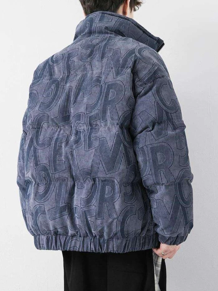 

Men's Winter Corduroy Cotton Padded Jacket Thick Warm Loose Fit Casual Bread Style Coat