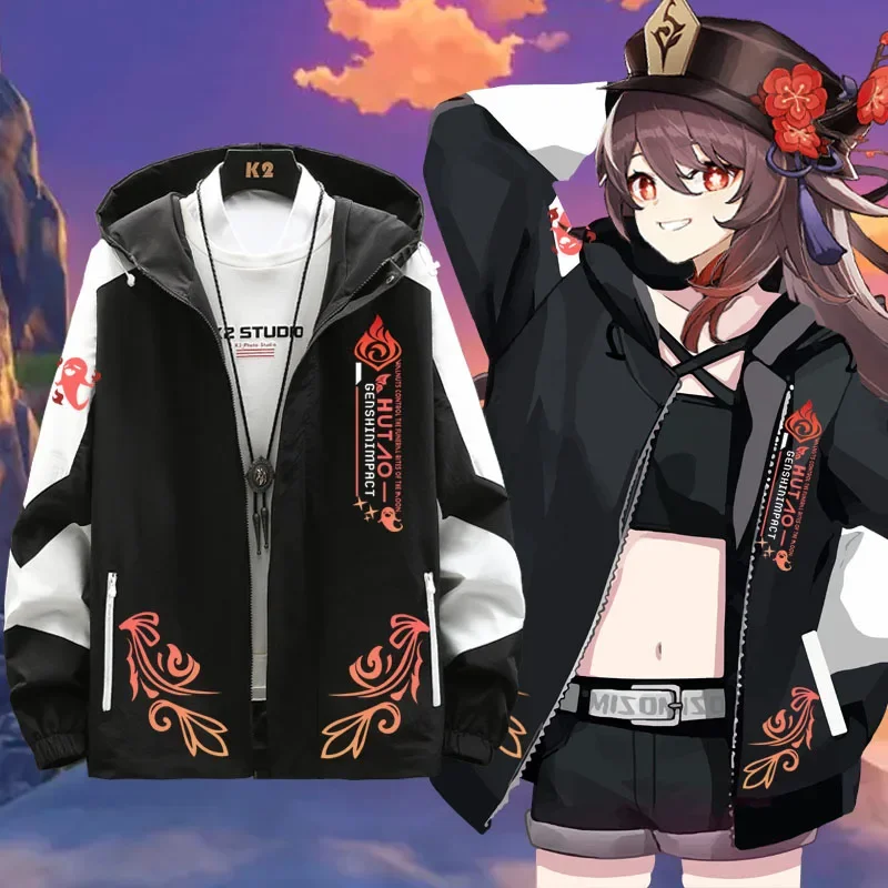

FC6Game Genshin Impact Hu tao Hoodie Cosplay Costume Long Sleeve Fashion Jacket Coat Clothes Unisex Hutao Hoodie Zipper Hoo@FC8！