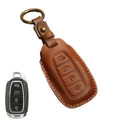 Leather Car Remote Key Fob Cover key Case For Hyundai i30 Ix35 KONA Encino Solaris Azera Grandeur Ig Accent Santa Fe Palisade