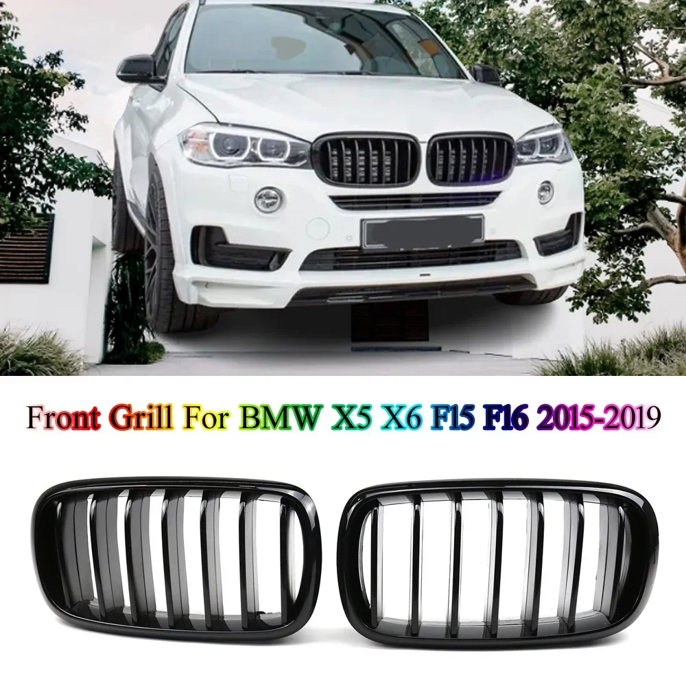 

For BMW X5 X6 F15 F16 2015-2019 Front Bumper Kidney Replacement Grille Grill Racing Sport Style Auto Accessories