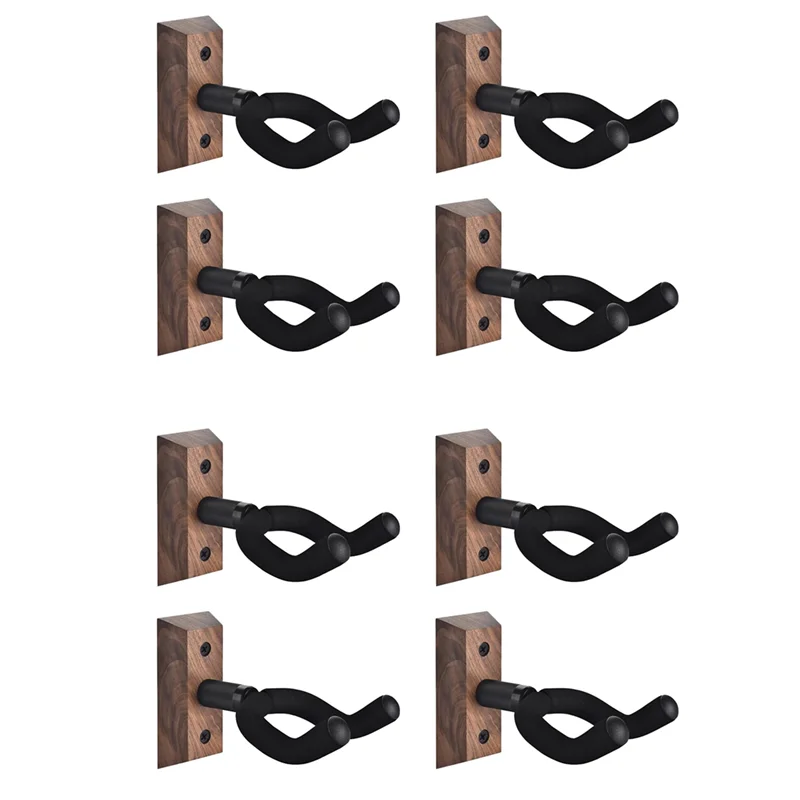 

A51Q-8PCS Guitar Wall Mount, Guitar Hook, Walnut U-Shaped Guitar Hanger Wall Mount Stand For Acoustic, Electric Guitar, Bass