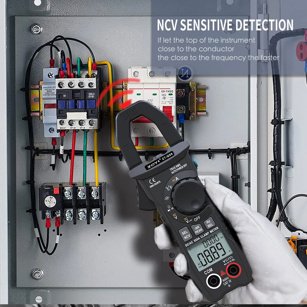 ZT-QS9 TRMS 6000 counts Digital Inrush Clamp Meter,600A - AC/DC current measurement , 600V AC/DC low impedance anti-interference