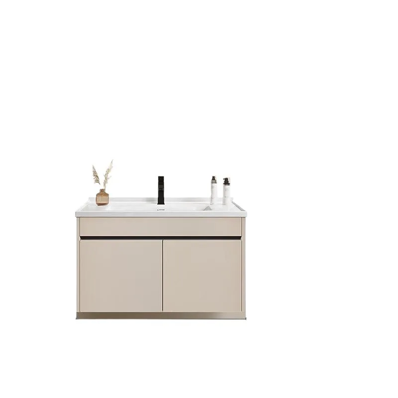 

Ceramic integrated basin modern simple bathroom cabinet combination new bathroom