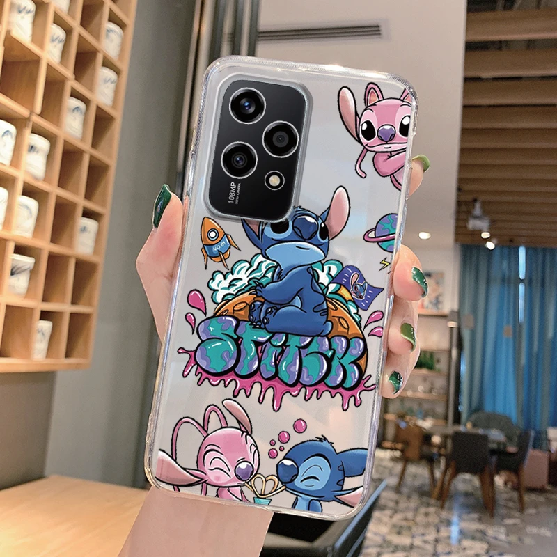 Per Honor 200 Lite Cassa Del Telefono Stitch Cinnamoroll Anime Cartoon Trasparente Fresco Caduta Divertente Copertura Per Honor 200 Lite Silicone TPU Borsette