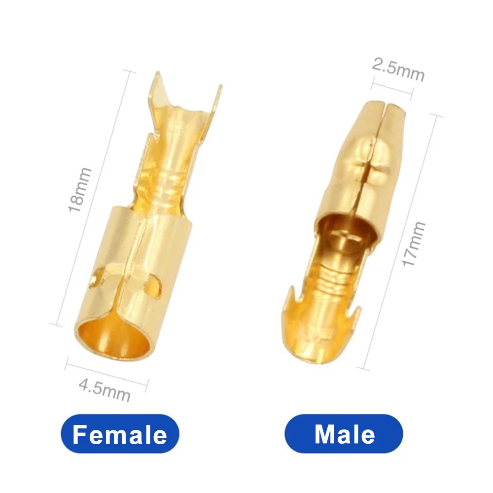 4.0 رصاصة مجموعة موصلات الأسلاك السريعة مع الأكمام المعزولة النحاس الذكور والإناث تجعيد محطة سلك كهربائي مجموعات موصل #6